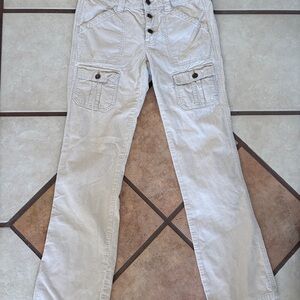 Old Navy Cream Cargo Pants with Straight Leg